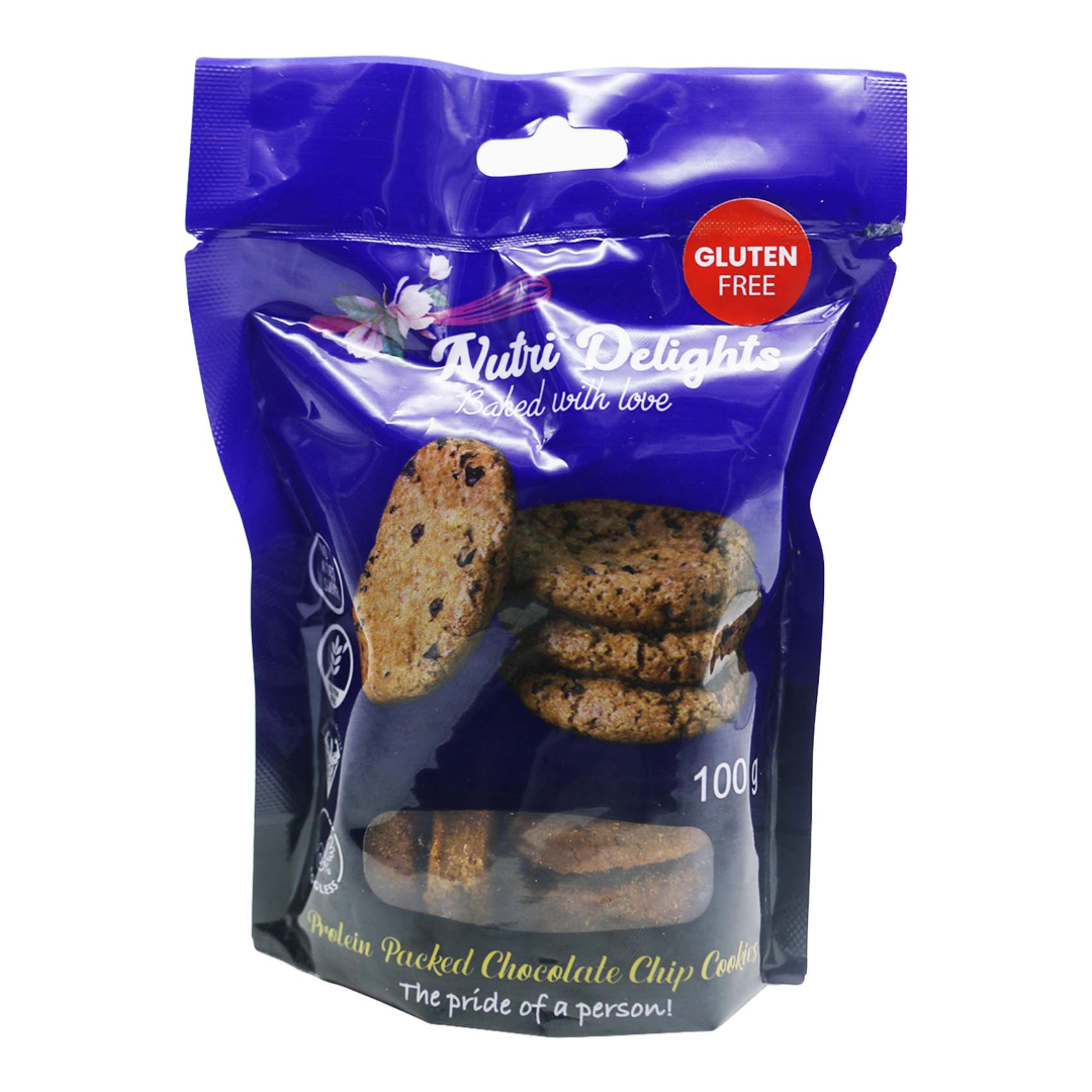 NUTRI DELIGHTS PROTEIN CHOC CHIP COOKIES 100G